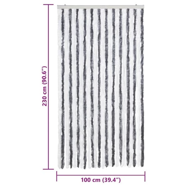 vidaXL Fluegardin grå og hvit 100x230 cm chenille