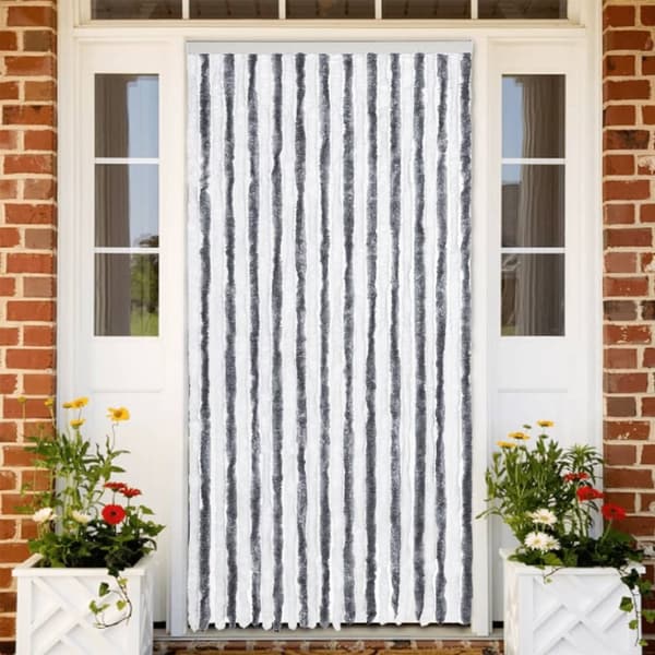 vidaXL Fluegardin grå og hvit 100x230 cm chenille