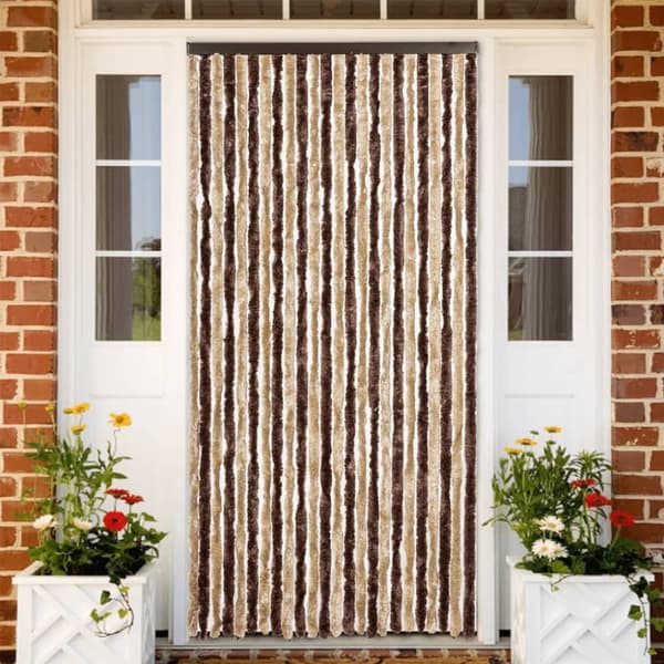 vidaXL Fluegardin beige og lysebrun 100x230 cm chenille
