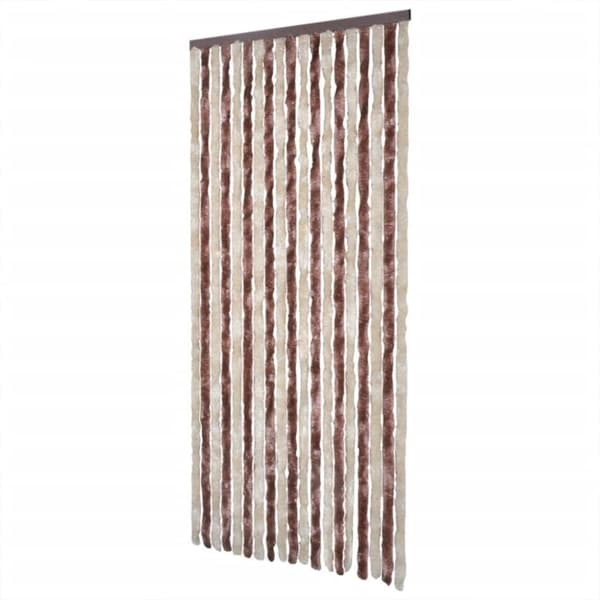 vidaXL flueforhæng 100x230 cm chenille beige og lysebrun
