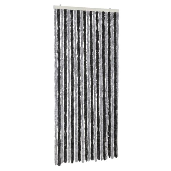 vidaXL Fluegardin grå og svart 90x200 cm chenille
