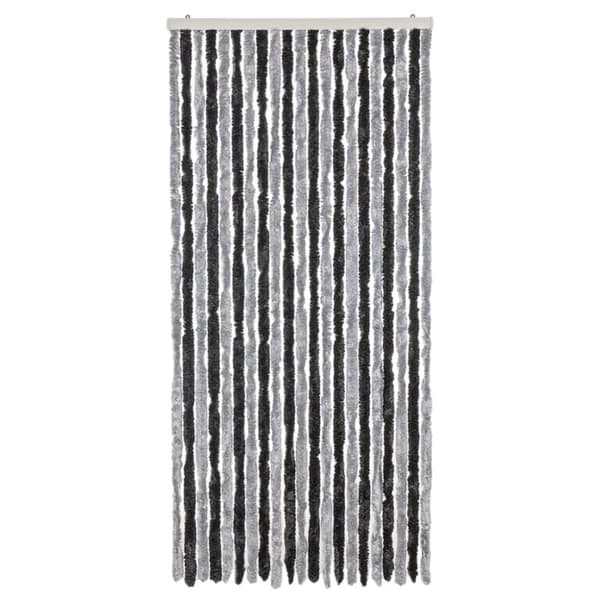 vidaXL Fluegardin grå og svart 90x220 cm chenille