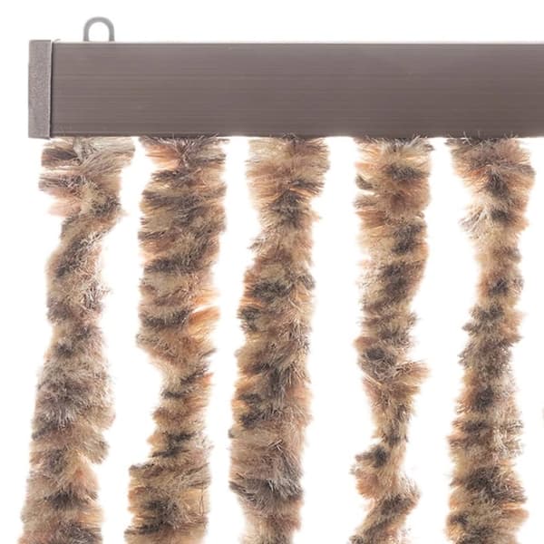 vidaXL flueforhæng 90x220 cm chenille beige og mørkebrun
