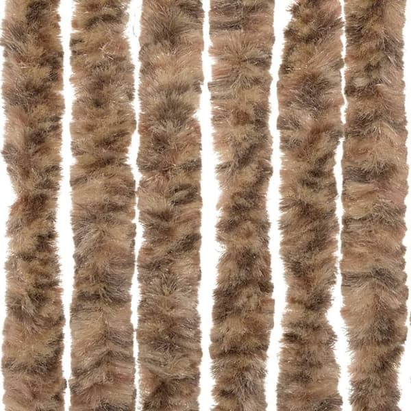 vidaXL flueforhæng 90x220 cm chenille beige og mørkebrun