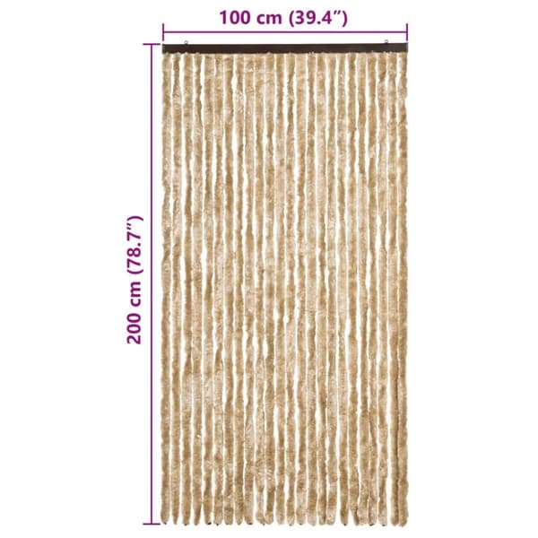 vidaXL Fluegardin beige 100x200 cm chenille