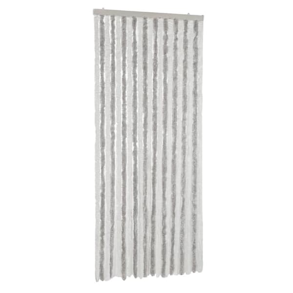 vidaXL Insektsgardin ljusgrå och vit 90x220 cm chenille