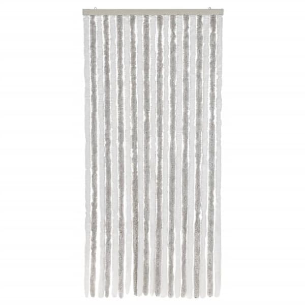 vidaXL Insektsgardin ljusgrå och vit 90x220 cm chenille
