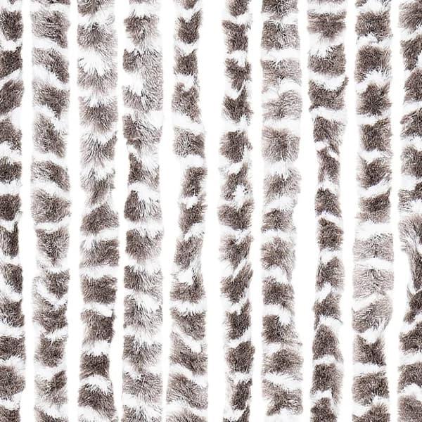 vidaXL flueforhæng 100x230 cm chenille gråbrun og hvid