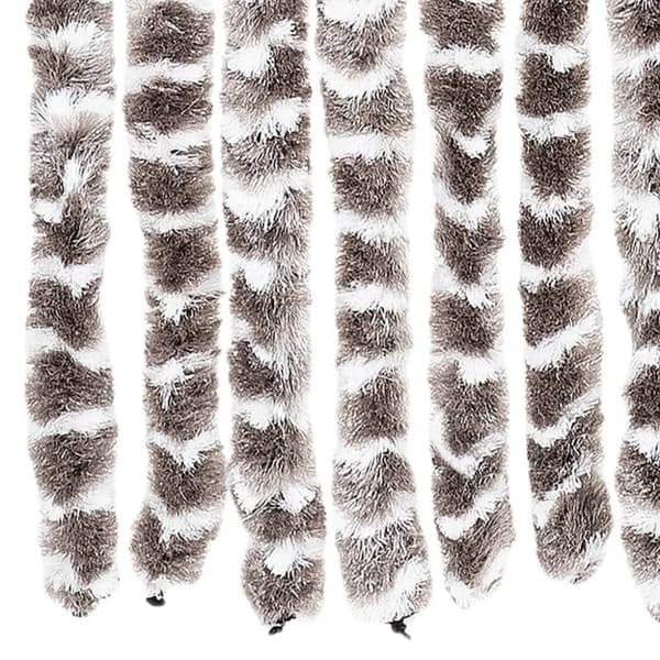 vidaXL flueforhæng 100x230 cm chenille gråbrun og hvid