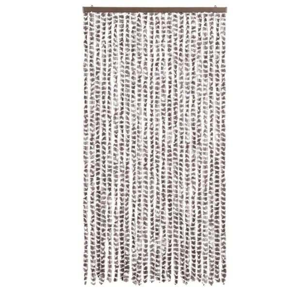vidaXL flueforhæng 100x230 cm chenille gråbrun og hvid