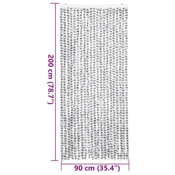 vidaXL Fluegardin lysegrå og mørkegrå 90x200 cm chenille