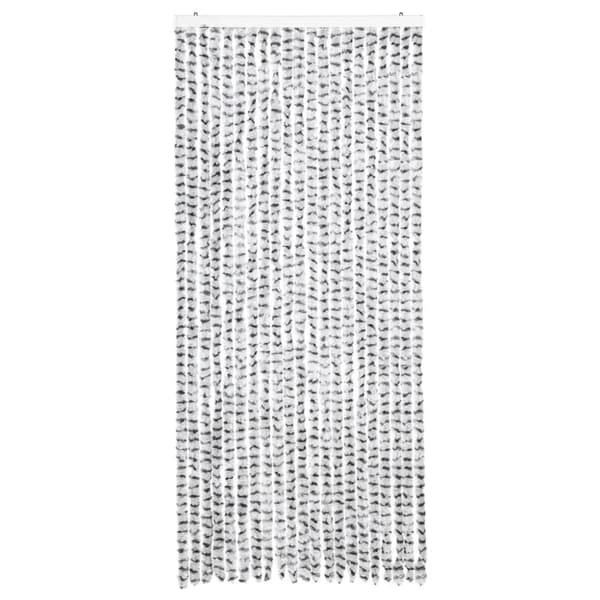 vidaXL Fluegardin lysegrå og mørkegrå 90x200 cm chenille