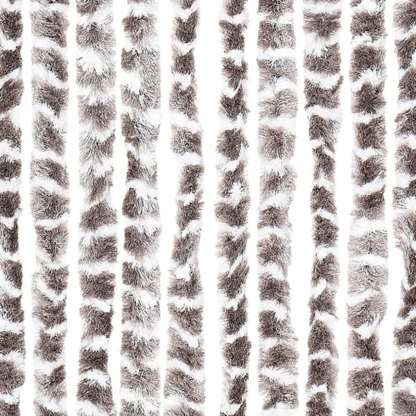vidaXL flueforhæng 90x200 cm chenille gråbrun og hvid