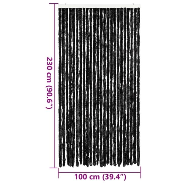 vidaXL flueforhæng 100x230 cm chenille antracitgrå