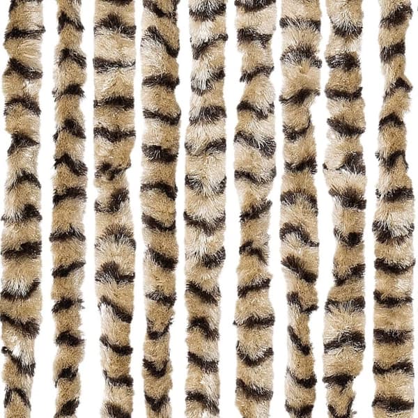 vidaXL flueforhæng 100x200 cm chenille beige og brun