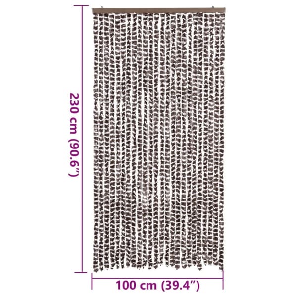 vidaXL Fluegardin brun og hvit 100x230 cm chenille