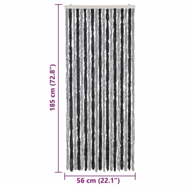 vidaXL Hyönteisverho harmaa ja musta 56x185 cm chenille