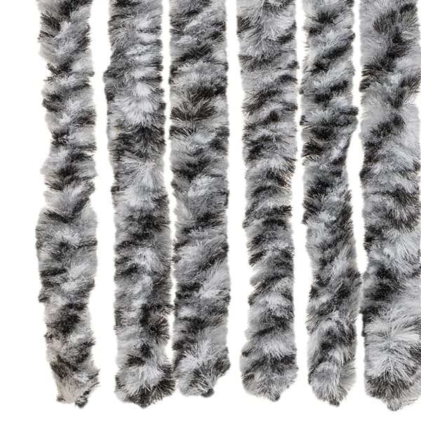 vidaXL flueforhæng 100x230 cm chenille grå + sort og hvid