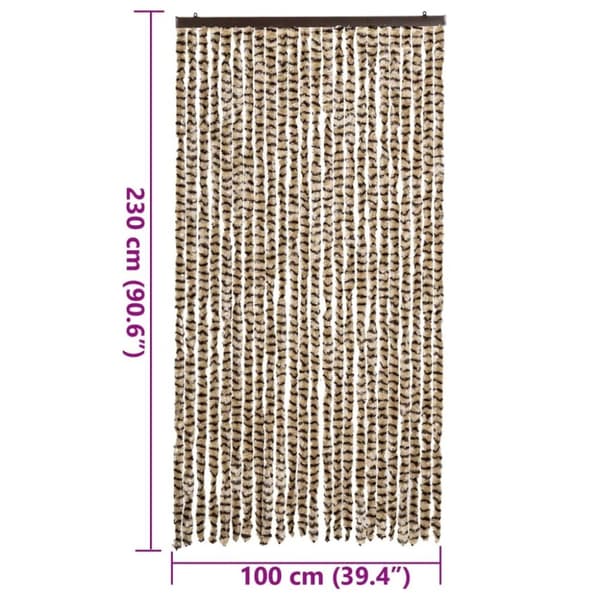 vidaXL flueforhæng 100x230 cm chenille beige og brun