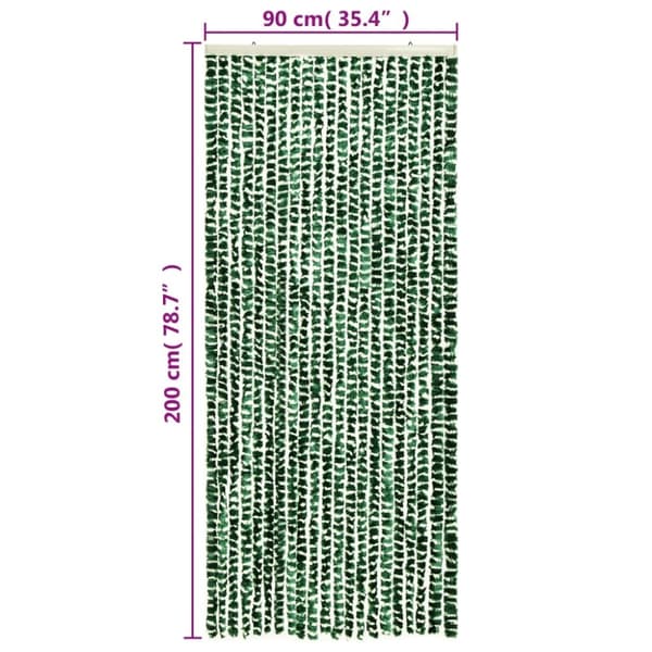 vidaXL Fluegardin grønn og hvit 90x200 cm chenille