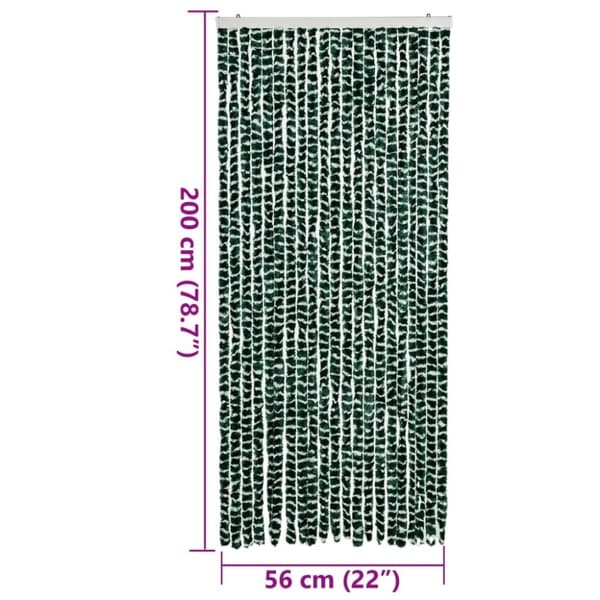 vidaXL Fluegardin grønn og hvit 90x200 cm chenille
