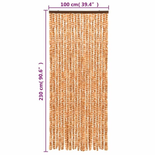 vidaXL Fluegardin oker og hvit 100x230 cm chenille