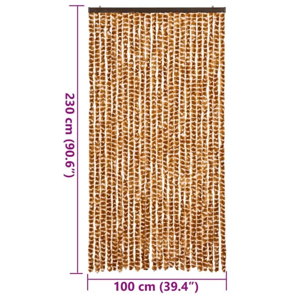 vidaXL Fluegardin oker og hvit 100x230 cm chenille