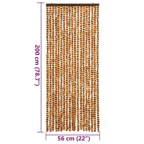 vidaXL Insektsgardin ockra och vit 56x200 cm chenille
