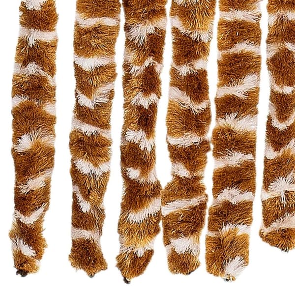 vidaXL flueforhæng 90x200 cm chenille okkergul og hvid