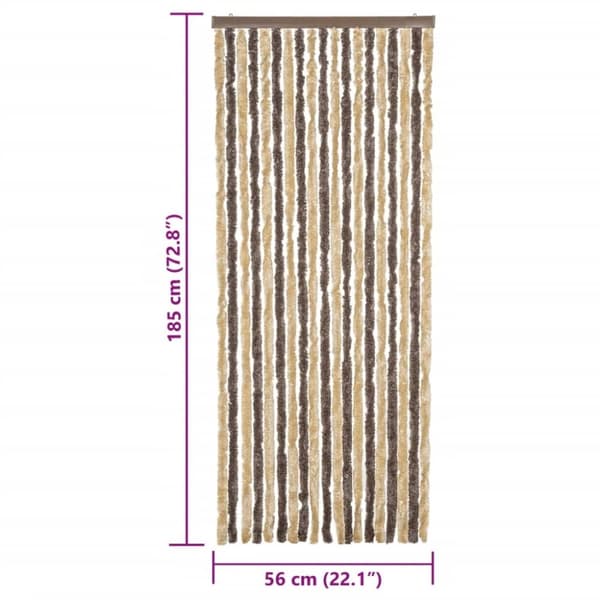vidaXL Insektsgardin mörkbrun och beige 56x185 cm chenille