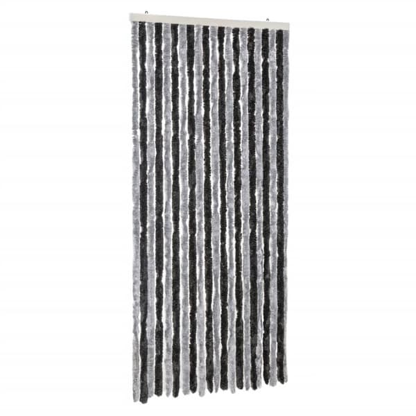 vidaXL Insektsgardin grå och svart 100x220 cm chenille