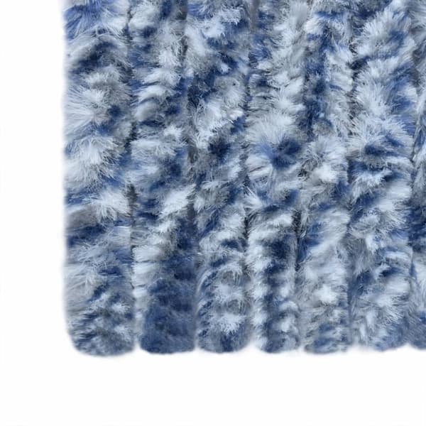 vidaXL flueforhæng 100x230 cm chenille blå og hvid