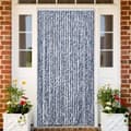 Miniatyrbillede 7 af 7: vidaXL flueforhæng 100x230 cm chenille blå og hvid
