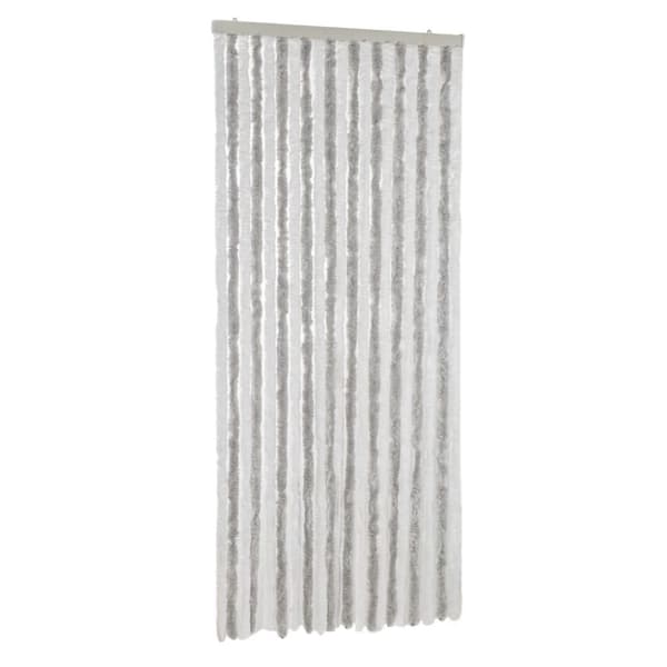 vidaXL Fluegardin lysegrå og hvit 90x200 cm chenille