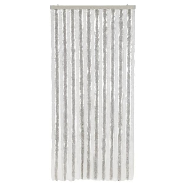 vidaXL Fluegardin lysegrå og hvit 90x200 cm chenille