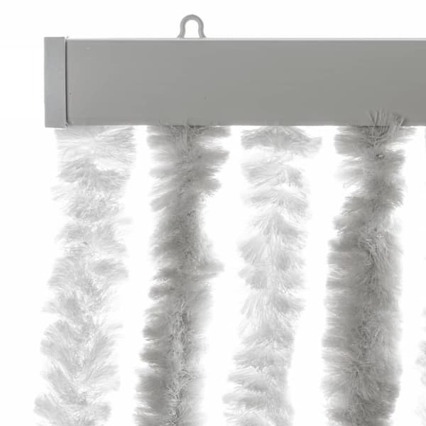 vidaXL Fluegardin lysegrå og hvit 90x200 cm chenille