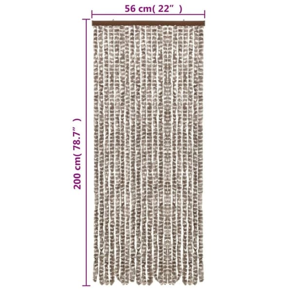 vidaXL Hyönteisverho taupe ja valkoinen 56x200 cm chenille