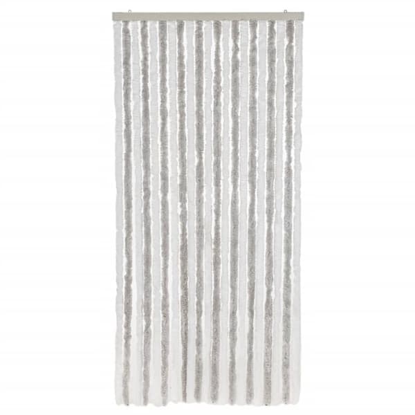vidaXL flueforhæng 100x200 cm chenille lysegrå og hvid