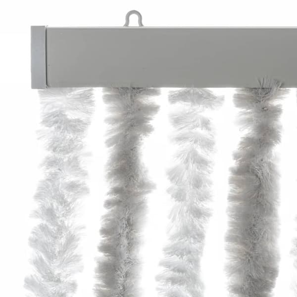 vidaXL flueforhæng 100x200 cm chenille lysegrå og hvid
