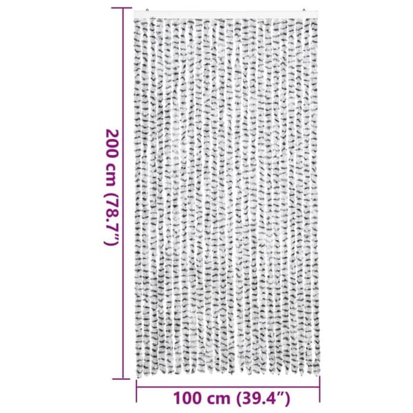 vidaXL Fluegardin lysegrå og mørkegrå 100x200 cm chenille