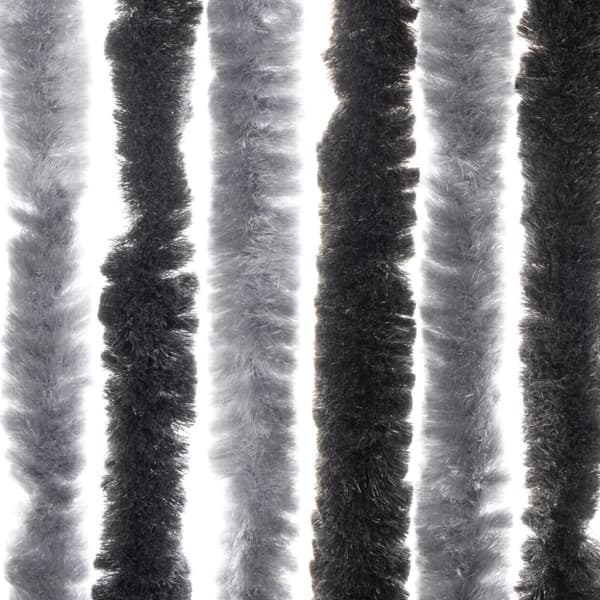 vidaXL Insektsgardin grå och svart 100x200 cm chenille