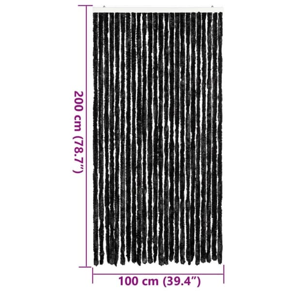 vidaXL Fluegardin antrasitt 100x200 cm chenille