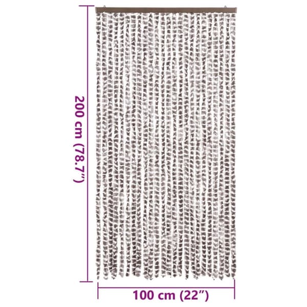 vidaXL Fluegardin gråbrun og hvit 100x200 cm chenille