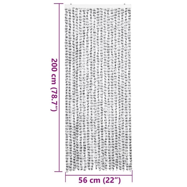 vidaXL Insektsgardin ljusgrå och mörkgrå 56x200 cm chenille
