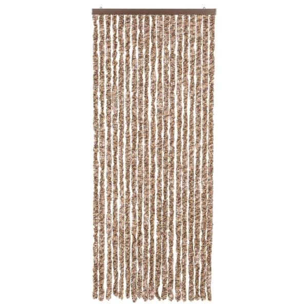 vidaXL flueforhæng 56x185 cm chenille beige og mørkebrun