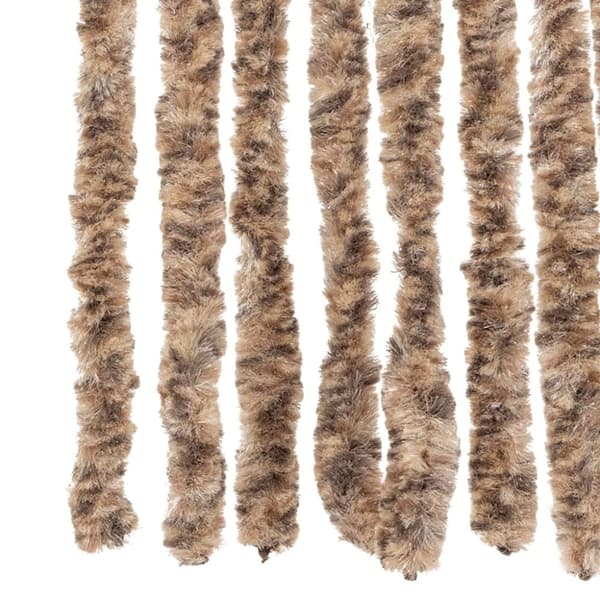 vidaXL flueforhæng 56x185 cm chenille beige og mørkebrun