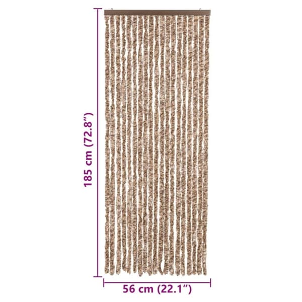 vidaXL flueforhæng 56x185 cm chenille beige og mørkebrun