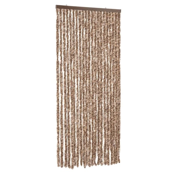 vidaXL flueforhæng 56x185 cm chenille beige og mørkebrun