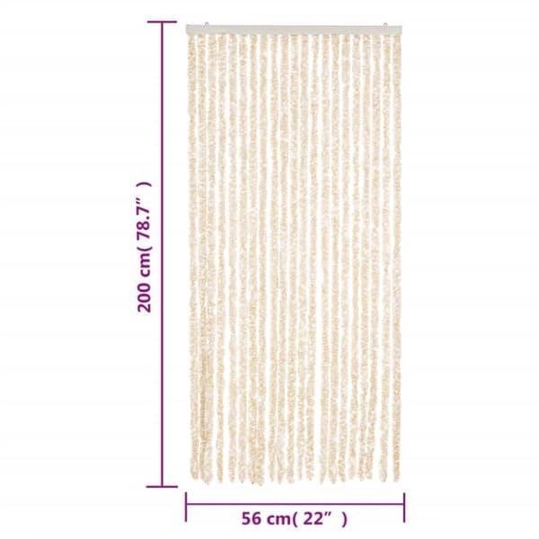 vidaXL Hyönteisverho beige ja valkoinen 56x200 cm chenille