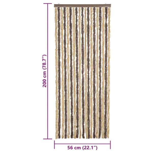 vidaXL Hyönteisverho tummanruskea ja beige 56x200 cm chenille